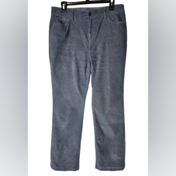 Eddie Bauer Dusty Blue Corduroy Curvy Boot Cut Pants Women's size 10T - Picture 1 of 8